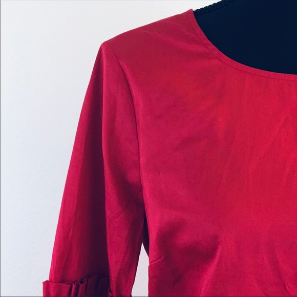 NWT Jane & Delancey red bell sleeve blouse - Picture 2 of 5